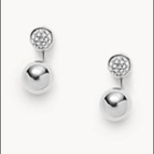 FOSSIL PAVÉ BALL STAINLESS STEEL EAR JACKETS